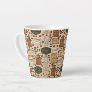 Vintages Kaffeemuster Retro-Café-Stil Milchtasse