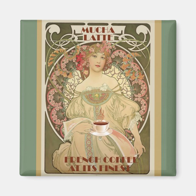 Vintages Kaffeeposter Magnet (Vorne)