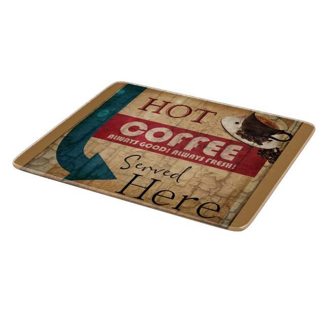 Vintages Kaffeezeichen Schneidebrett (Ecke)