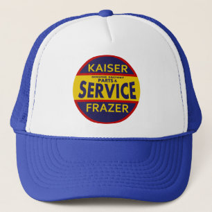 Vintages Kaiser-Frazer-Dienstzeichen rot/blau Truckerkappe