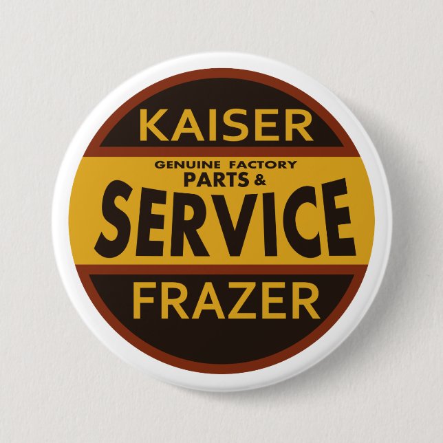 Vintages Kaiser-Frazer-Service-Zeichen Button (Vorderseite)