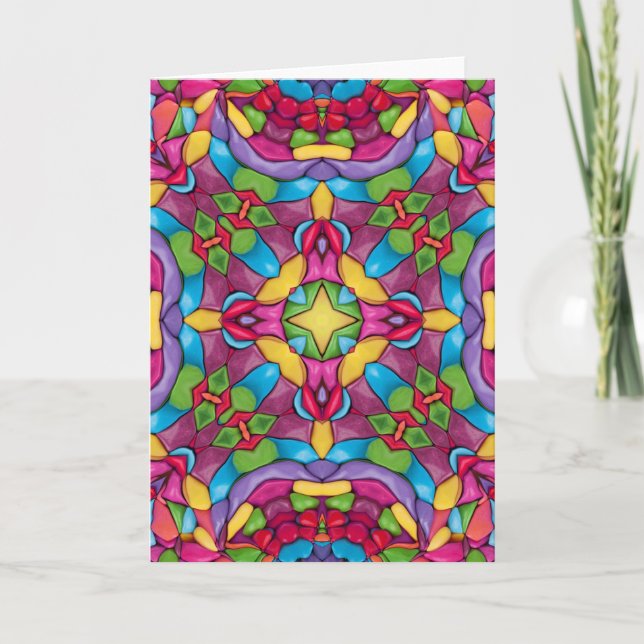 Vintages Kaleidoskop aus Hartglas Karte (Vorderseite)