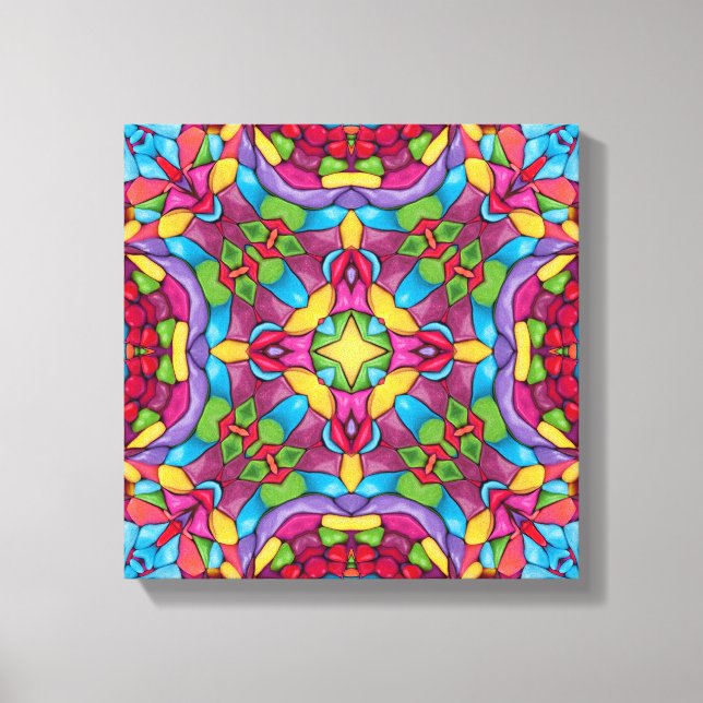 Vintages Kaleidoskop aus Hartglas Leinwanddruck (Vorderseite)