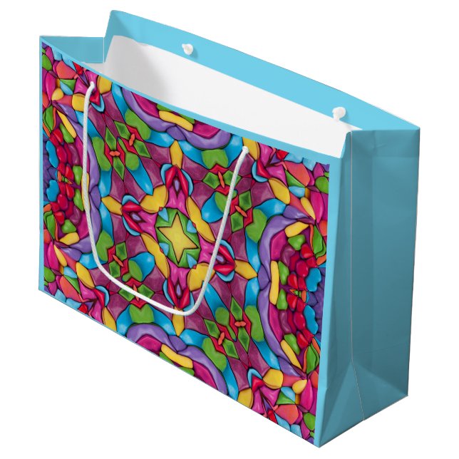Vintages Kaleidoskop Große Geschenktüte (Vorderseite Schrägansicht)