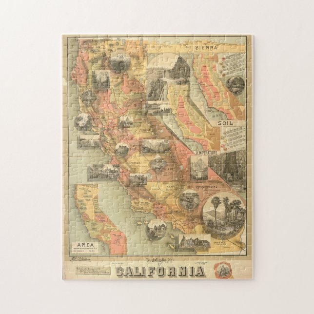 Vintages Kalifornien-Puzzle (Vertikal)