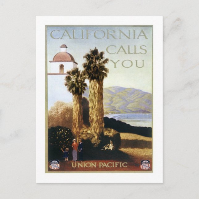 Vintages Kalifornien, USA - Postkarte (Vorderseite)