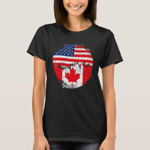 Vintages Kanada mit amerikanischen Flaggenstaaten T-Shirt