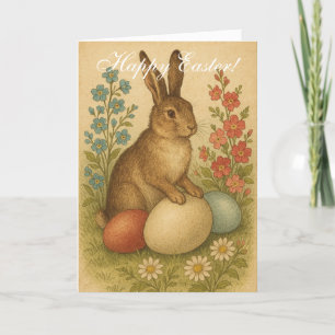 Vintages Kaninchen Bunny Hare Ostergebirge Dankeskarte