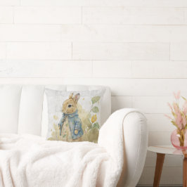 Vintages Kaninchen mit Blume Kissen