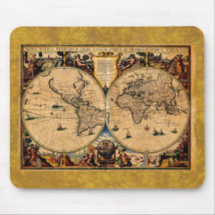 Vintages Karten-Nova totius terrarum 1625 Mousepad