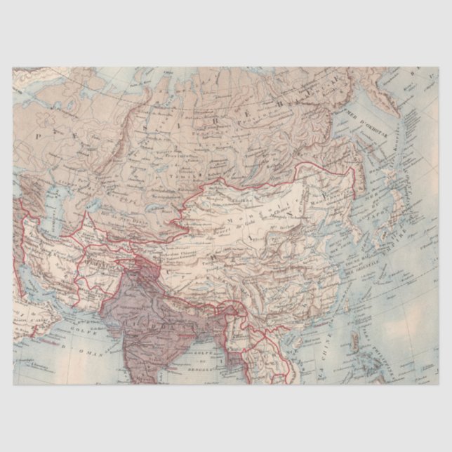 Vintages Kartendesign 2 Seidenpapier (Vorderseite)