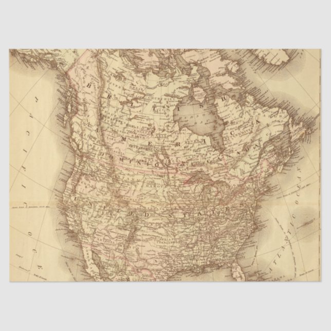 Vintages Kartendesign 7 Seidenpapier (Vorderseite)