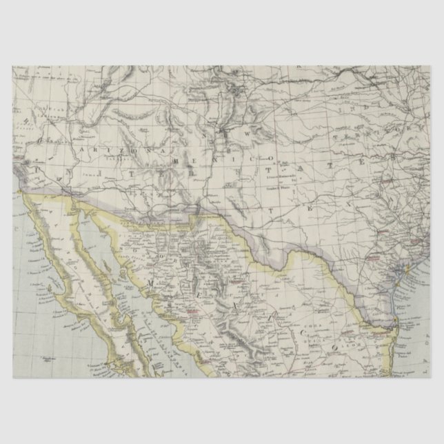 Vintages Kartendesign 8 Seidenpapier (Vorderseite)