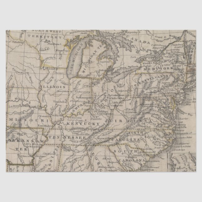 Vintages Kartendesign 9 Seidenpapier (Vorderseite)