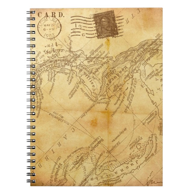 Vintages Kartenhintergrundpapier Notizblock (Vorderseite)