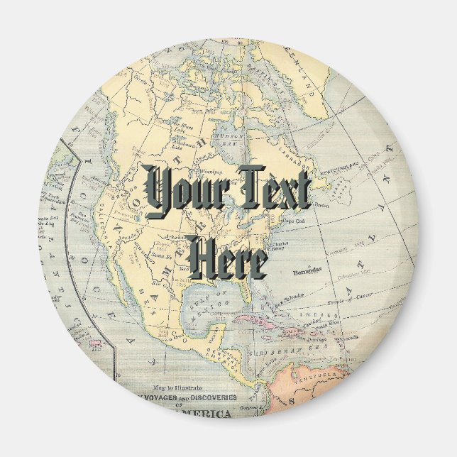 Vintages Kartenmagnet Magnet (Vorne)