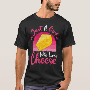 Vintages Käseessen nur ein Mädchen, das Käse Liebe T-Shirt