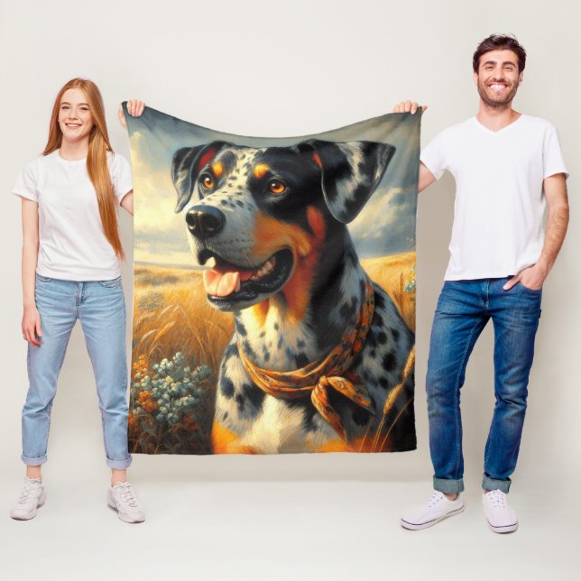 Vintages Katahoula Leopard Hundepainting Fleecedecke (Beispiel)