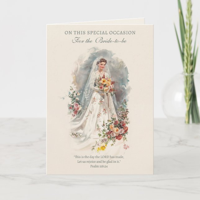 Vintages katholisches Brautparty Blumenkreuz Rosar Karte (Vorderseite)