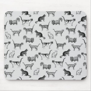 Vintages Katzen-Muster Mousepad