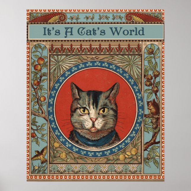 Vintages Katzenleben für Kitty Cat Classic Poster (Vorne)