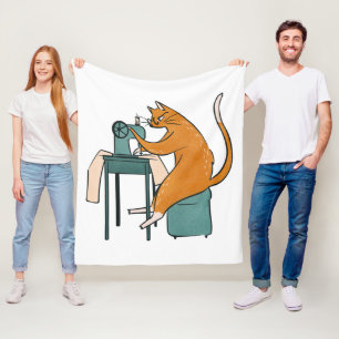 Vintages Katzennähen Fleecedecke