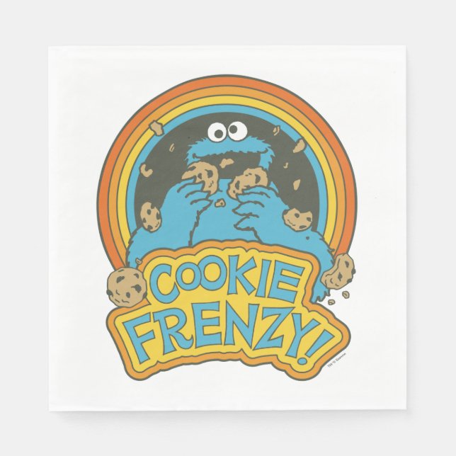 Vintages Keksmonster | Cookie Frenzy Serviette (Vorderseite)