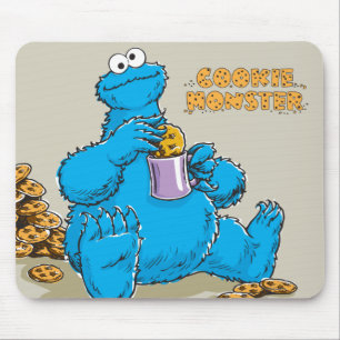 Vintages Keksmonster isst Cookies Mousepad