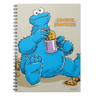Vintages Keksmonster isst Cookies Notizblock