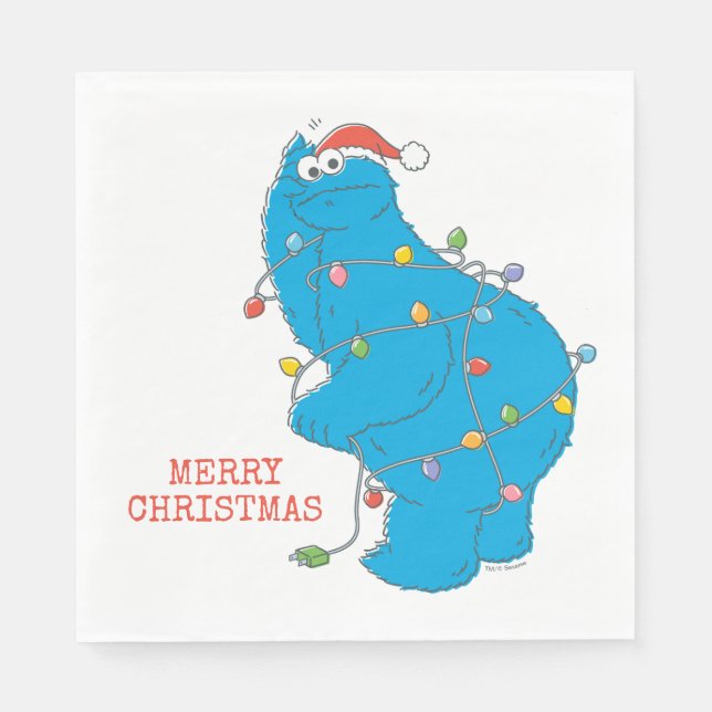 Vintages Keksmonster Weihnachtslicht Serviette (Vorderseite)