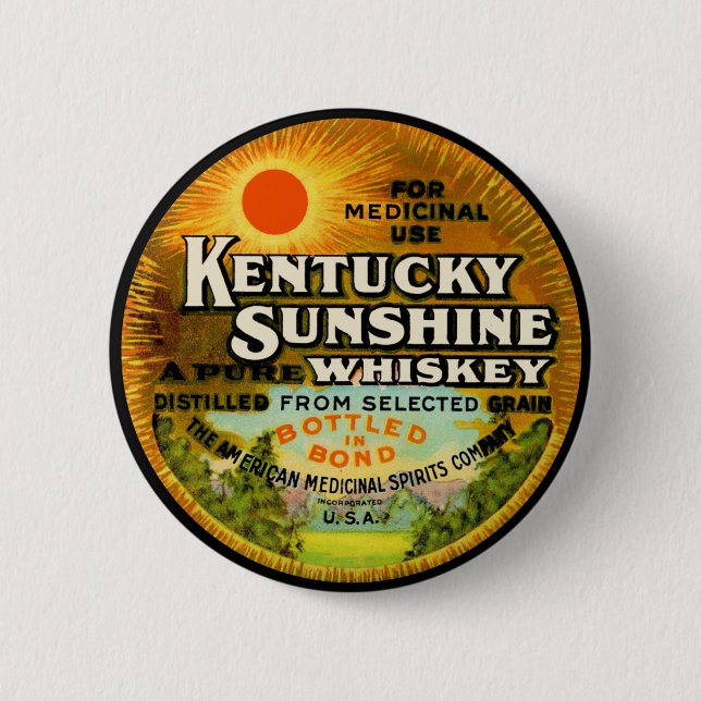 Vintages Kentucky Whiskey-Label Button (Vorderseite)