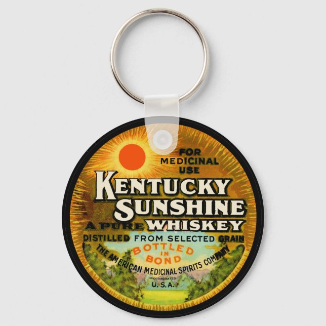 Vintages Kentucky Whiskey-Label Schlüsselanhänger (Vorderseite)