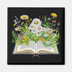 Vintages Kerndesign mit Wildblumen Magnet