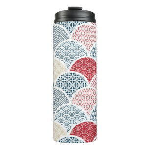 Vintages Kimono-Muster Thermosbecher
