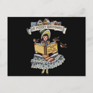 Vintages Kind mit dem Weihnachtsmann buchen Feiertagspostkarte