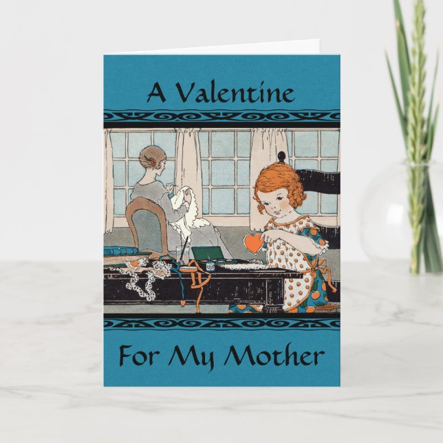 Vintages Kind Valentine Feiertagskarte (Vorderseite)