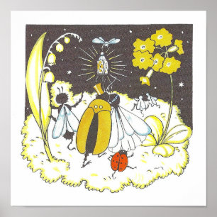 Vintages Kinderbuch Kinderzimmer Art Poster