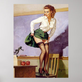 Vintages Kindermädchen-Button-Poster Poster