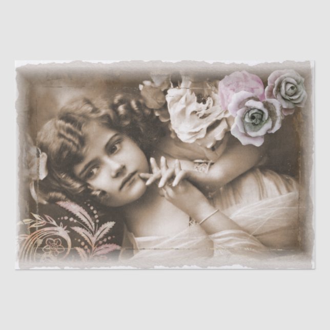 Vintages Kinderportrait Seidenpapier (Vorderseite)