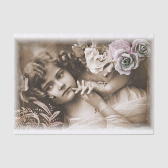 Vintages Kinderportrait Seidenpapier (Vorderseite)