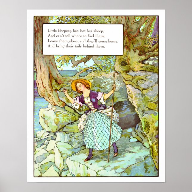 Vintages Kinderzimmer drucken - wenig Bo-Peep Poster (Vorne)