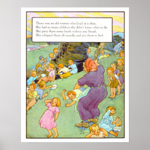 Vintages Kinderzimmer - es gab eine alte Frau Poster