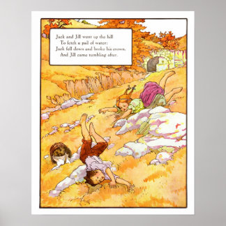 Vintages Kinderzimmer Print- Jack und Jill Poster