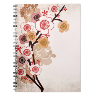 Vintages Kirschblüten-Blumen Notizbuch Notizblock