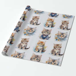 Vintages Kitten Packpapier. Geschenkpapier