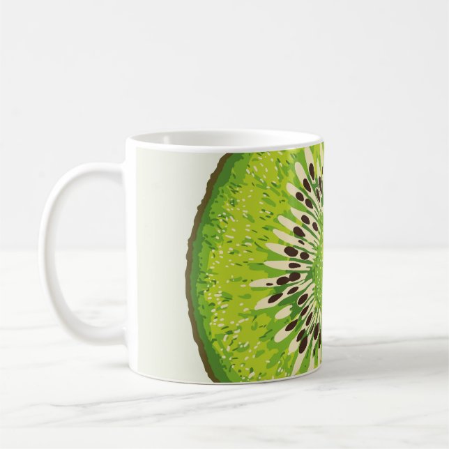 Vintages Kiwi-Slice-Muster. Kaffeetasse (Links)