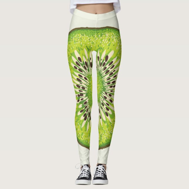 Vintages Kiwi-Slice-Muster. Leggings (Vorderseite)