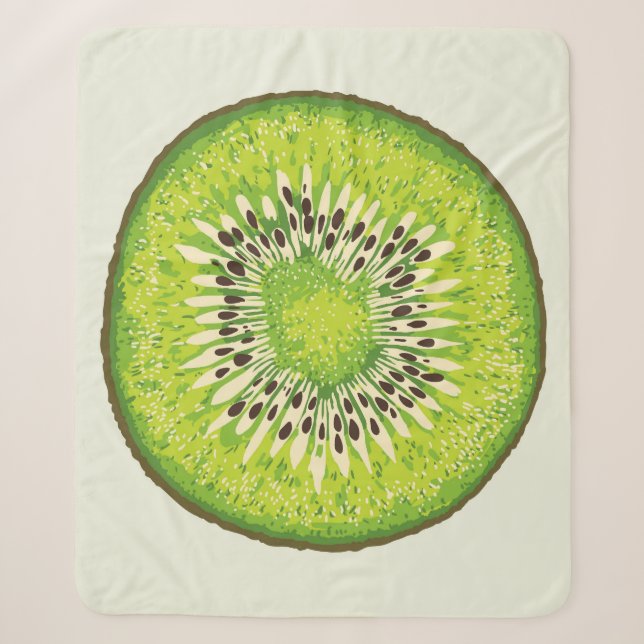 Vintages Kiwi-Slice-Muster. Sherpadecke (Vorderseite)