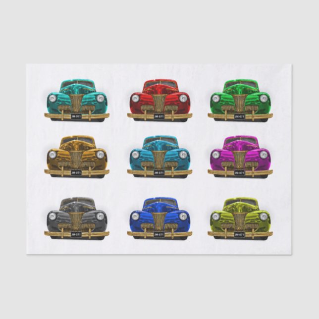Vintages klassisches Auto Seidenpapier (Vorderseite)