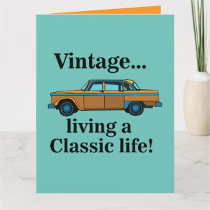 Vintages klassisches Auto zum Geburtstag Karte
